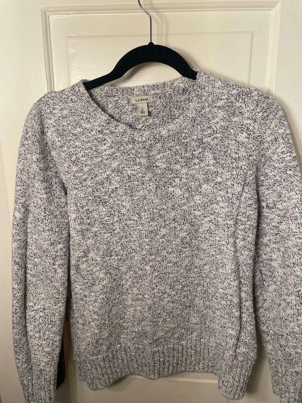 L.L. Bean Marled Light Gray Crewneck Sweater